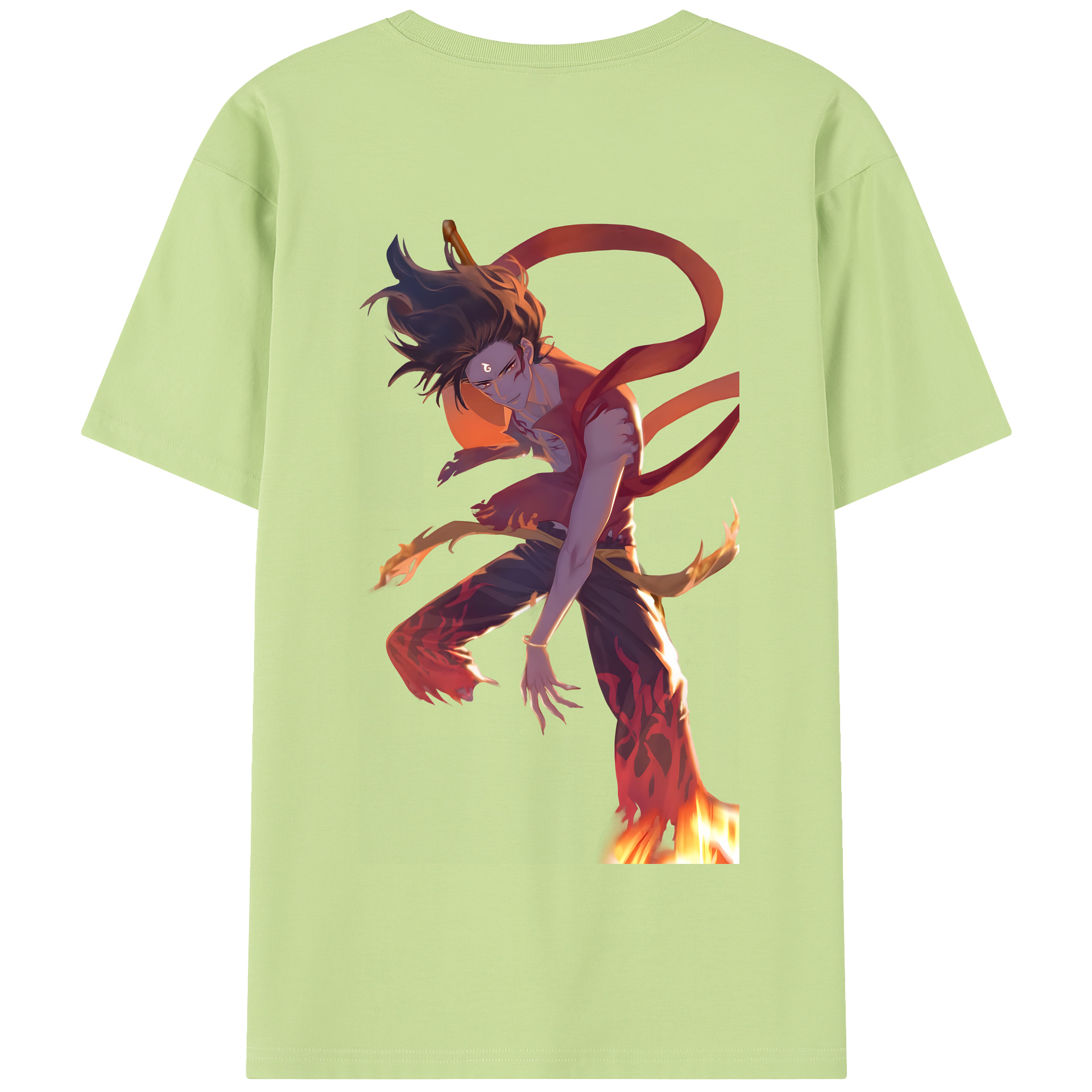 （画像用） Ne Zha 2 ナタ 魔童の大暴れ 綿100％半袖Tシャツ（背面プリント）